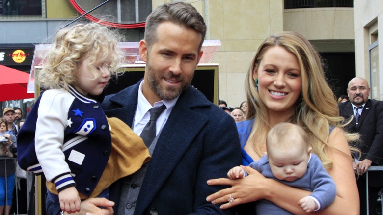 Ryan Reynolds and Blake Lively in 2016 with two of their children