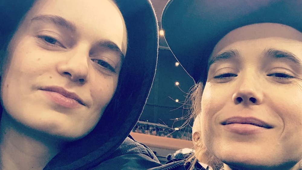Elliot Page and Emma Portner in a selfie