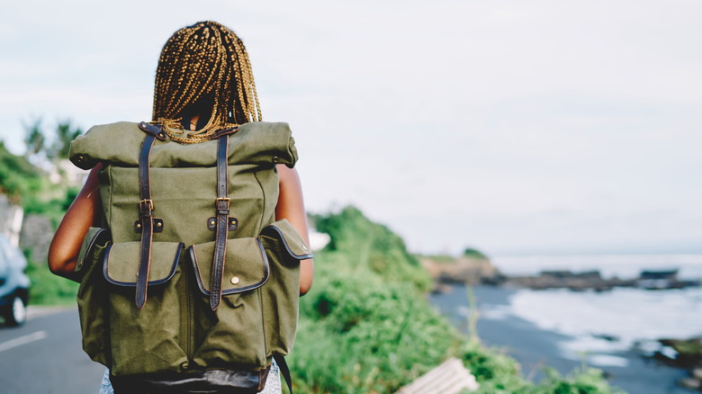 Girl looking into nature