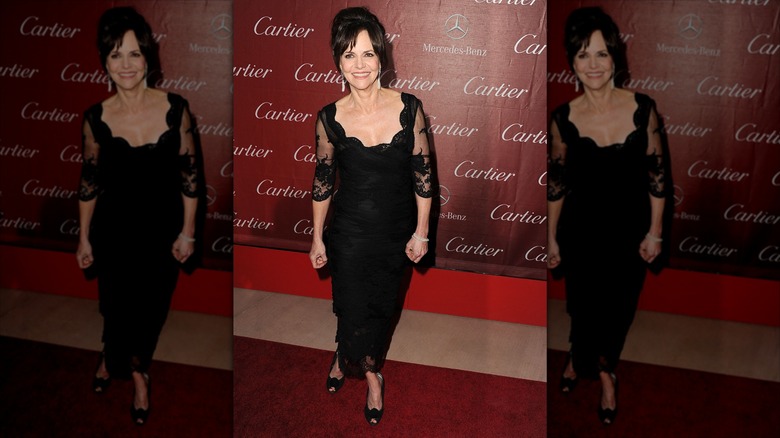 Sally Field wearing a black lace dress at the 24th Annual Palm Springs International Film Festival Award Gala in 2013