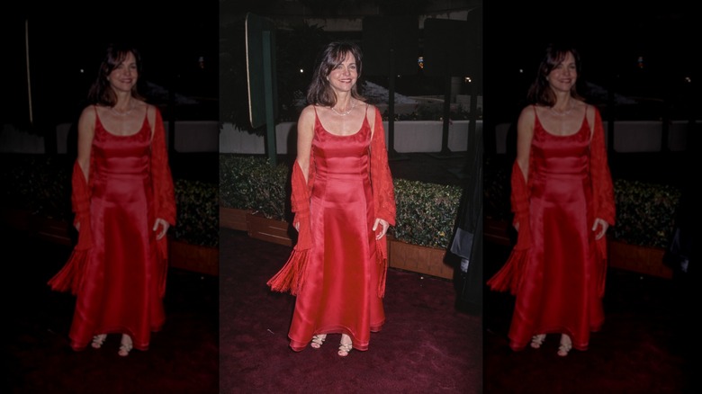 Sally Field in a red satin dress at the 1996 Golden Globes