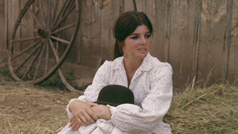 Katharine Ross on the set of Butch Cassidy and the Sundance Kid.
