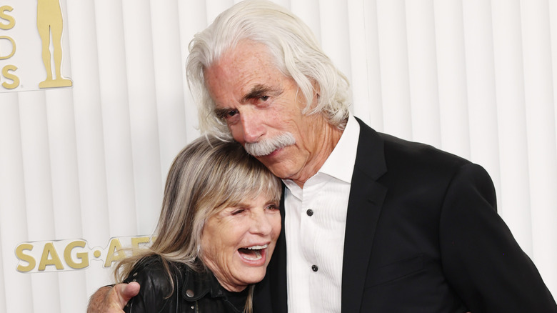 Katharine Ross and Sam Elliott posing together at the 2023 SAG Awards.