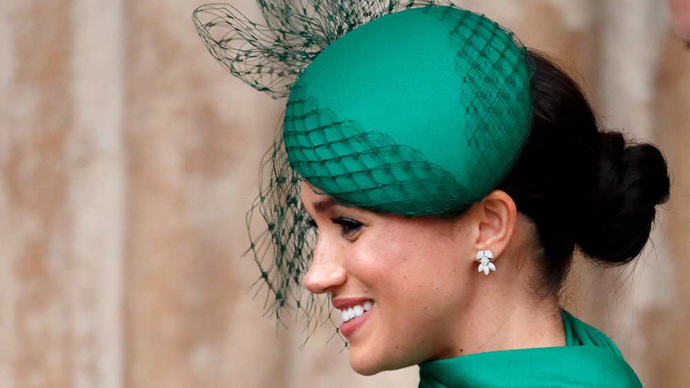 Meghan Markle in green fascinator