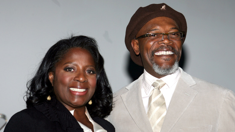 Samuel L. Jackson and LaTanya Richardson posing together