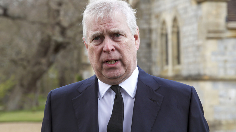 Prince Andrew grimacing