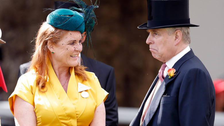 Sarah Ferguson chatting with Prince Andrew