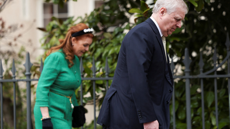 Sarah Ferguson and Prince Andrew walking together