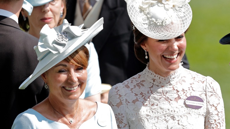 Carole Middleton and Kate Middleton smiling at the 2017 Royal Ascot