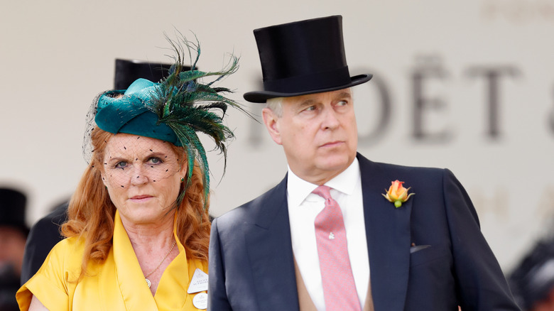 Andrew Mountbatten Windsor and Sarah Ferguson at Royal Ascot in 2019