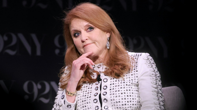 Sarah Ferguson looking reflective