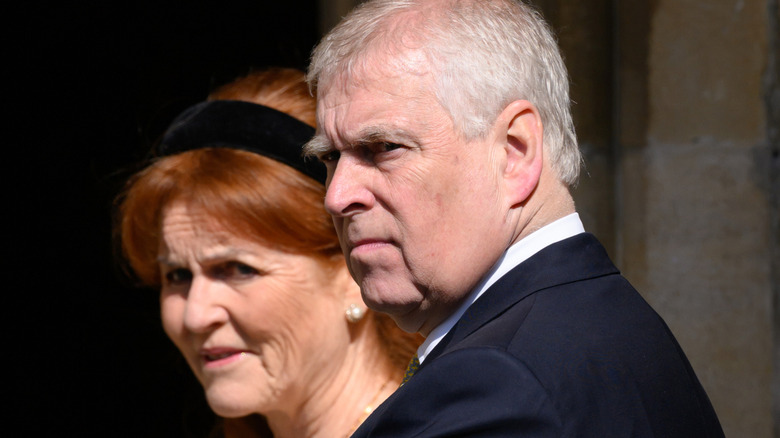 Sarah Ferguson, Duchess of York and Prince Andrew, Duke of York attend the Easter Sunday Mattins Service at St George's Chapel on April 20, 2025 in Windsor, England.
