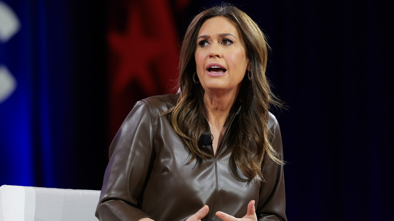 Sarah Huckabee Sanders wears leather