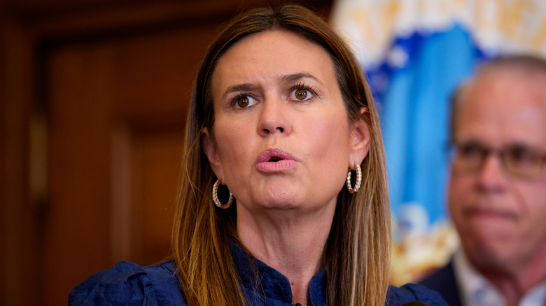 Sarah Huckabee Sanders talking