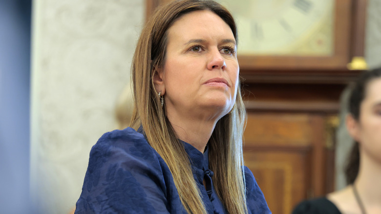 Sarah Huckabee Sanders frowning