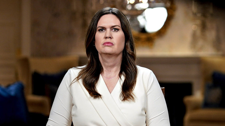 Sarah Huckabee Sanders frowning