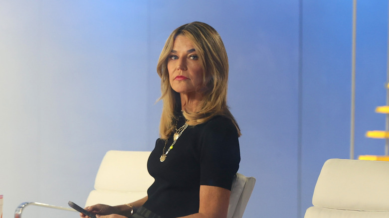 Savannah Guthrie sitting on set of the Today show