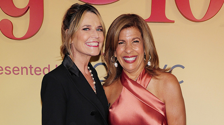 Savannah Guthrie smiling with Hoda Kotb
