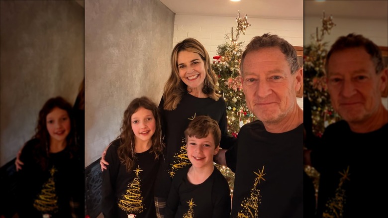 Vale Guthrie Feldman, Savannah Guthrie, Charley Guthrie Feldman, Mike Feldman matching pajamas