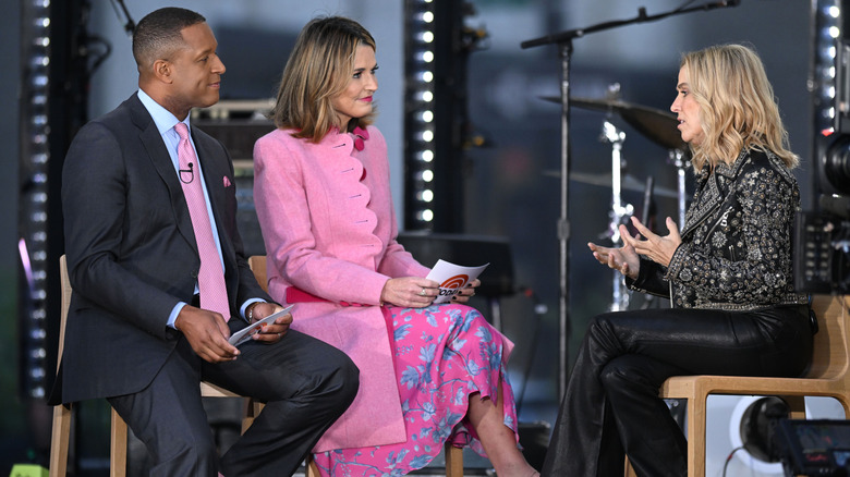 Craig Melvin, Savannah Guthrie, and Sheryl Crow talk for the "Today" show