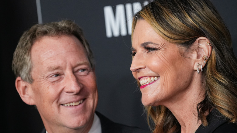Michael Feldman smiling at Savannah Guthrie