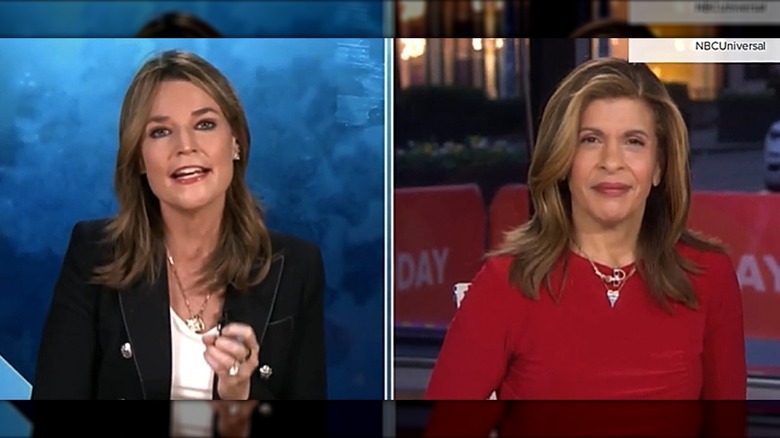 Split of Savannah Guthrie from home and Hoda Kotb from the studio in 2020