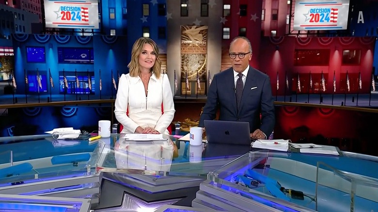 Savannah Guthrie and Lester Holt hosting "Election Night: Decision 2024"