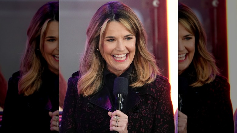 Savannah Guthrie smiling with microphone