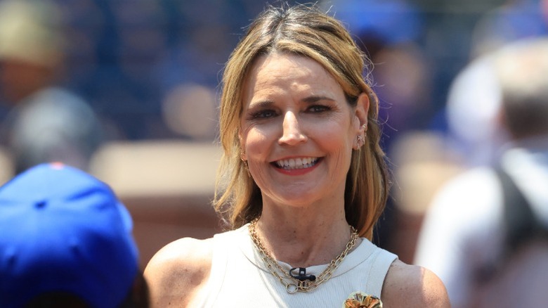 Savannah Guthrie attends a game between the New York Yankees and New York Mets in New York City, NY (2025)