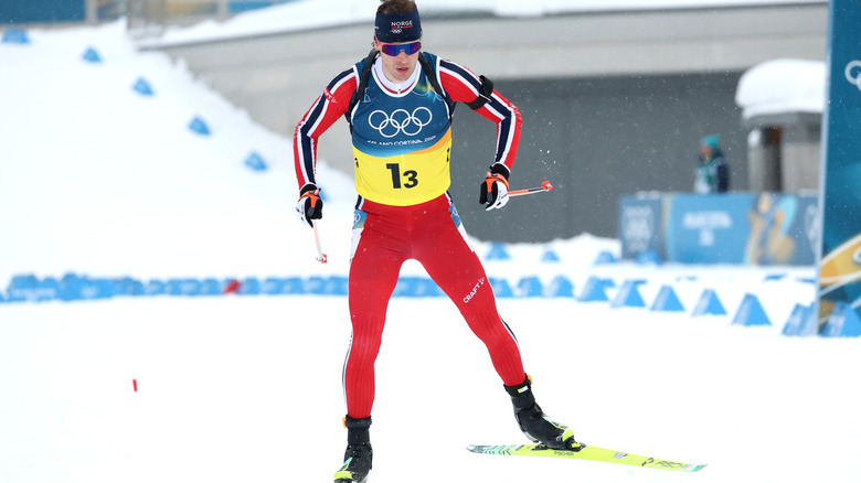 Sturla Holm Laegreid competing in the biathlon in Milano Cortina 2026