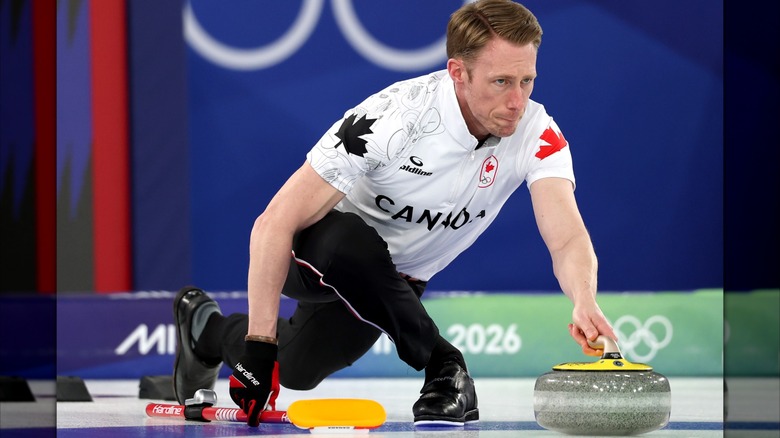 Marc Kennedy of Team Canada competing at curling during the 2026 Olympic Games at Milano Cortina