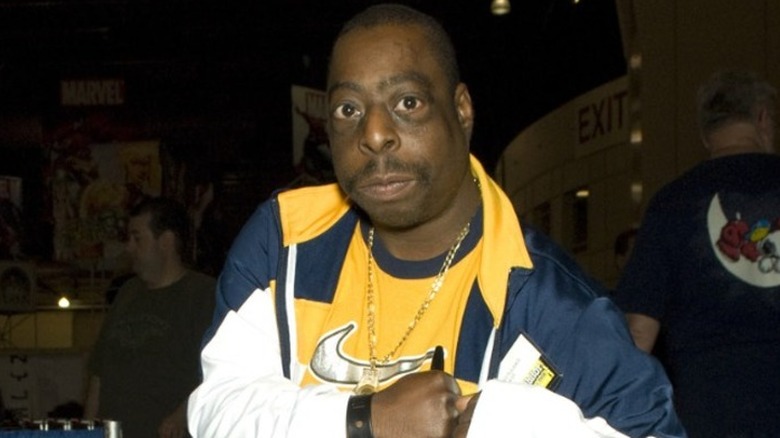 Comedian Beetlejuice smiling at event