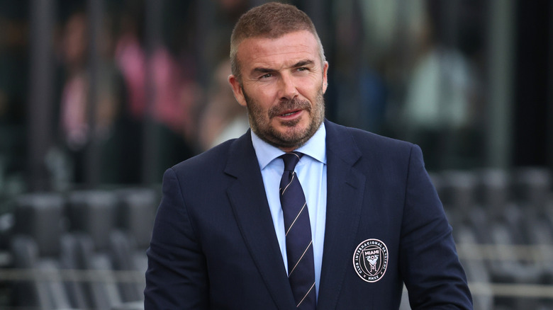 David Beckham outdoors at an event
