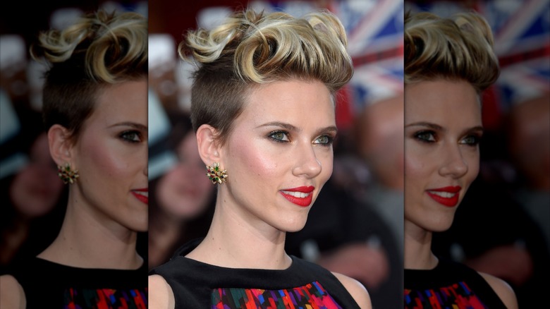 Scarlett Johansson at the European premiere of "Avengers: Age of Ultron" in 2015