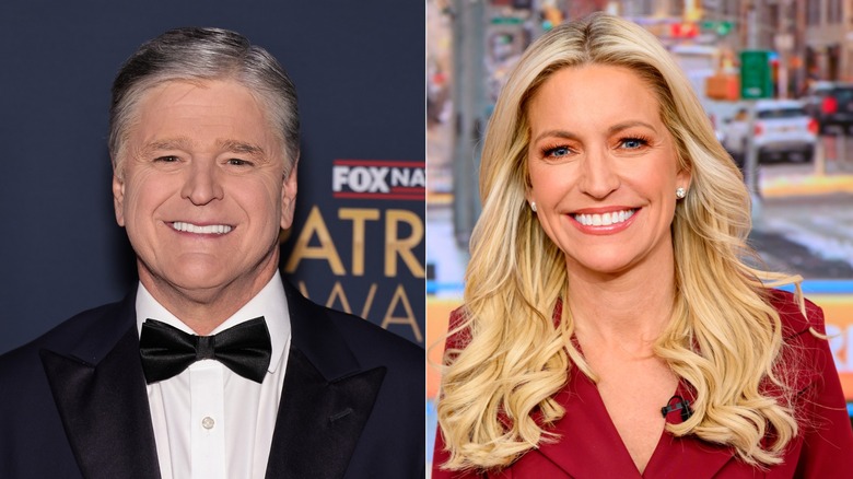 Split image: Sean Hannity (on left); Ainsley Earhardt (on right)