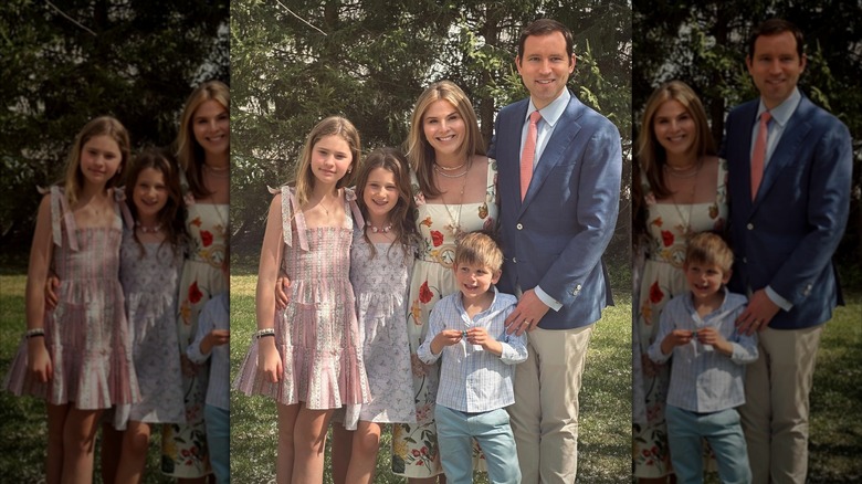 Jenna Bush Hager, Henry Chase Hager, and children Mila, Poppy, and Hal.
