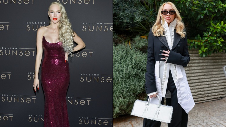 Two side-by-side images of Selling Sunset's Christine Quinn.