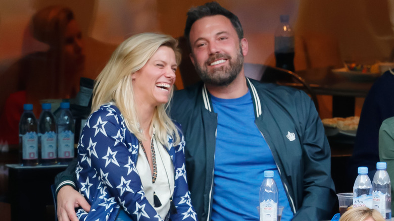Lindsay Shookus and Ben Affleck at the 2017 U.S. Open Tennis Championship
