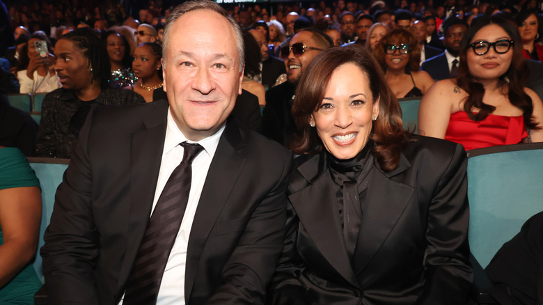 Doug Emhoff and Former Vice President Kamala Harris attend the 56th NAACP Image Awards at Pasadena Civic Auditorium on February 22, 2025 in Pasadena, California.