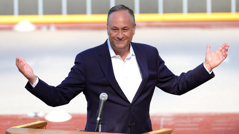 Douglas Emhoff speaks during the Opening Ceremony on day one of the World Athletics Championships Oregon22 at Hayward Field on July 15, 2022 in Eugene, Oregon.