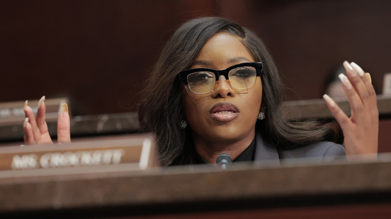Jasmine Crockett looking exasperated