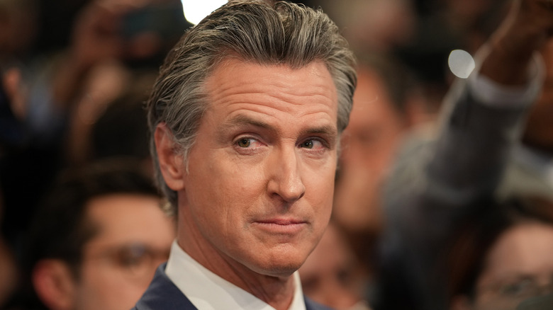 Gavin Newsom giving side-eye at an event