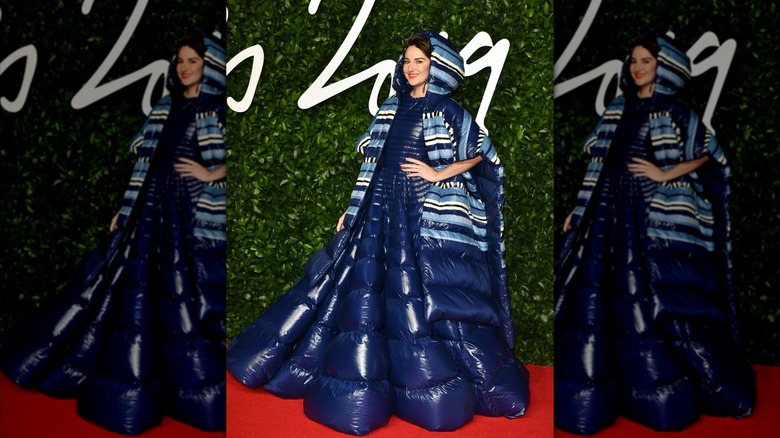 Shailene Woodley smiled in an inflatable dress