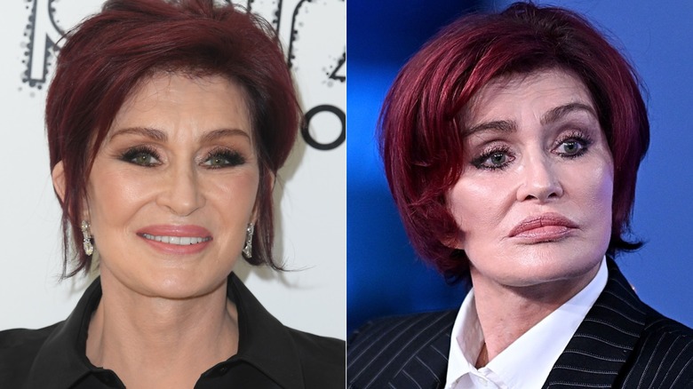 Sharon Osbourne attends Elton John AIDS Foundation's 30th Annual Academy Awards Viewing Party on March 27, 2022 in West Hollywood, California (2022); Sharon Osbourne discusses her new FOX Nation series "Sharon Osbourne: To Hell & Back" on "The Five" at FOX News Channel Studios at FOX Studios on September 27, 2022 in New York City (2022)