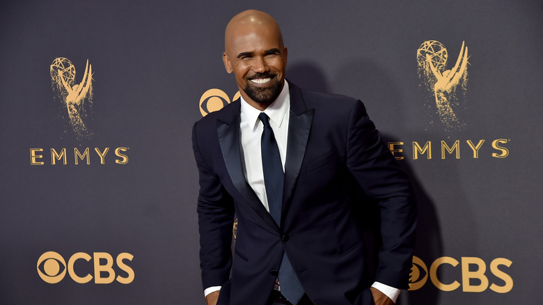 Shemar Moore posing on the red carpet at the Emmy Awards