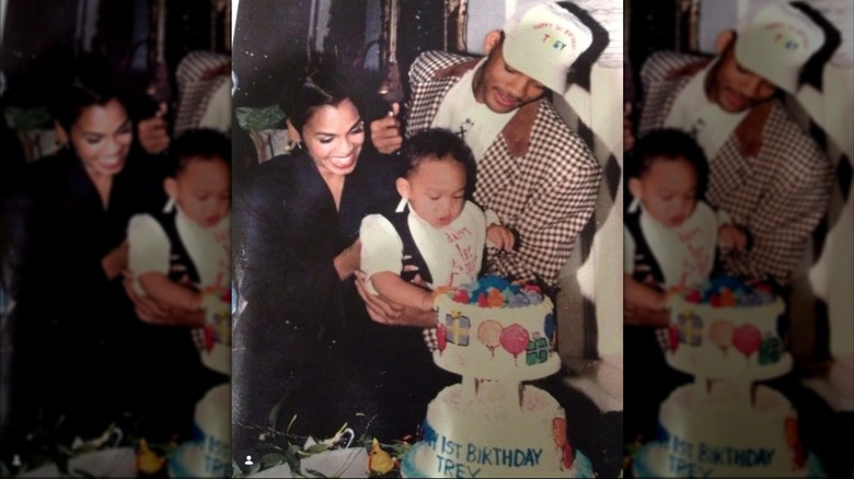 Sheree Zampino and Will Smith celebrating their son Trey Smith's first birthday in 1993.