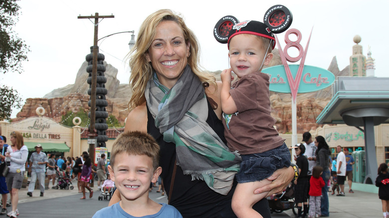 Sheryl Crow smiling with sons
