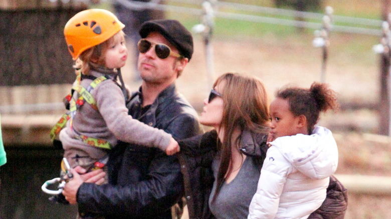 Brad Pitt, Angelina Jolie with kids