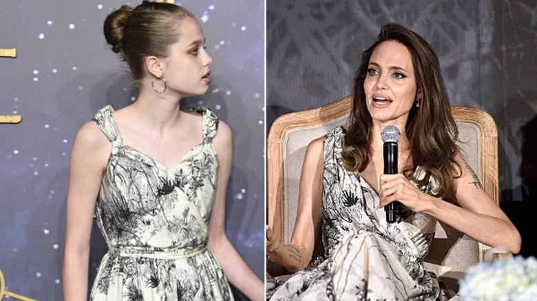 Shiloh Jolie-Pitt and Angelina Jolie in Dior