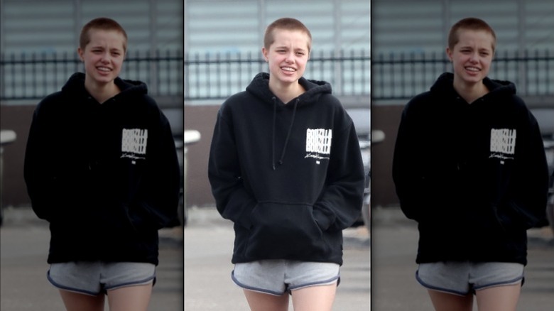 Shiloh Jolie-Pitt with buzzcut